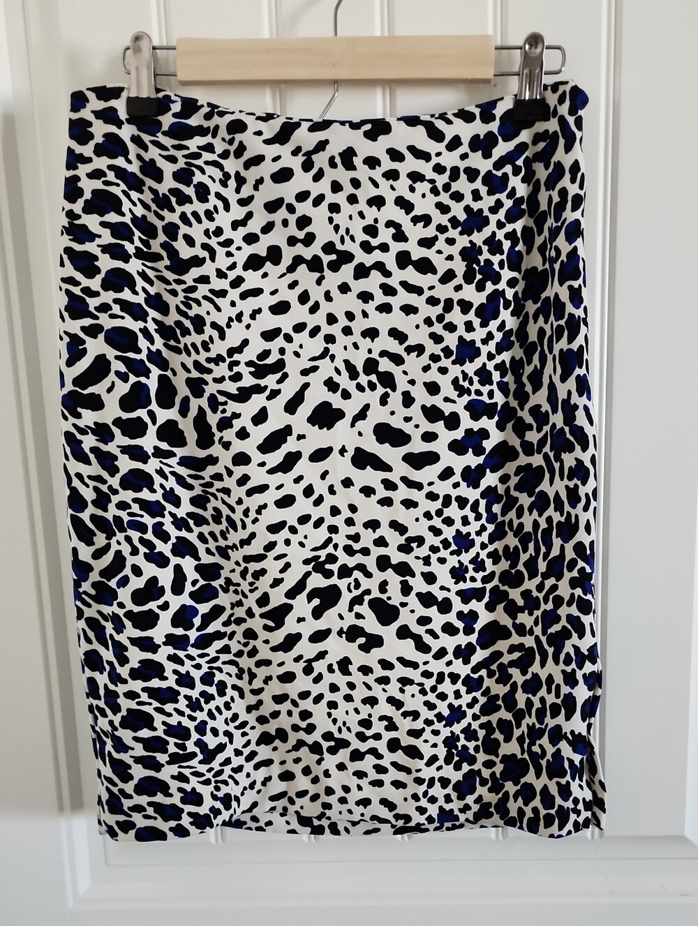 Worthington Black, White & Blue Animal Print Midi Skirt - Picture 1 of 4